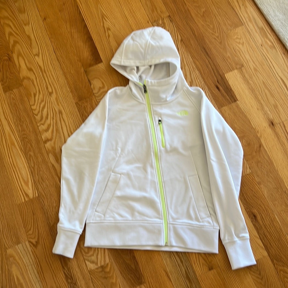 White north face zip up